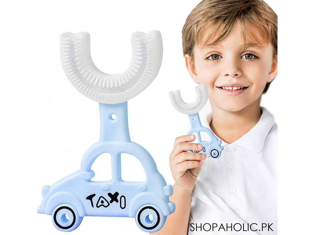 مسواک سیلیکونی چرخشی 360 درجه کودک مدل U طرح تاکسی لیتل والابی Little Wallaby
