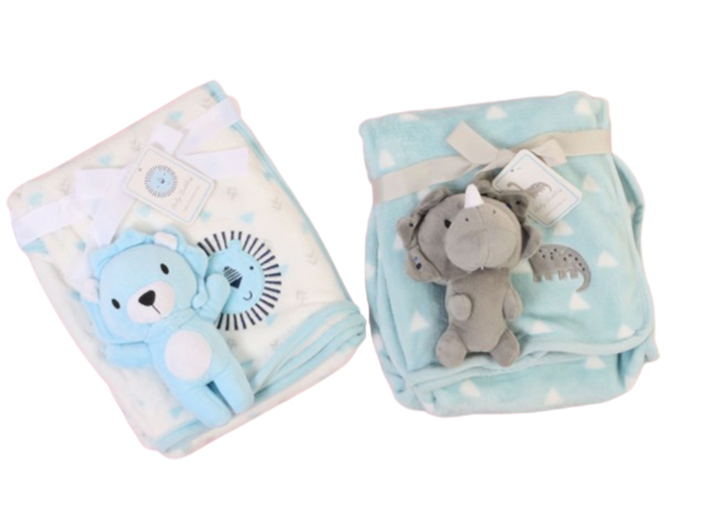 پتو عروسک دار نوزادی مخمل پولیشی baby buddies