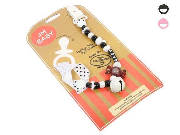 بند پستانک مهره ای نوزادی مدل جغجغه ای جی ام بیبی jm baby