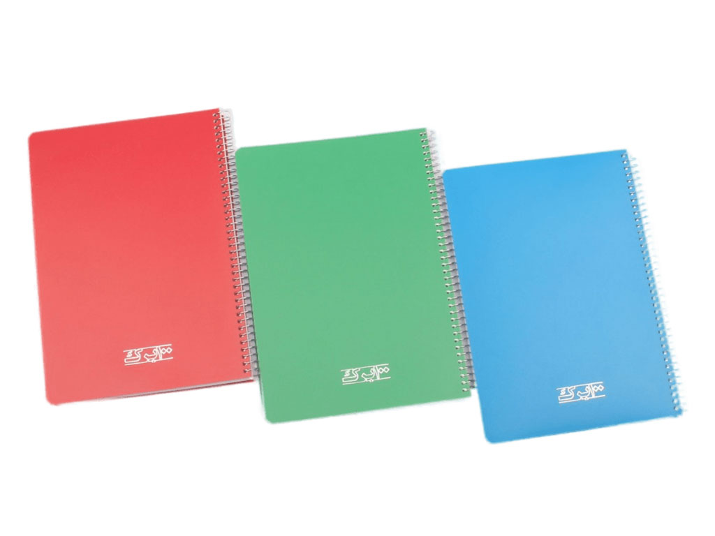 دفتر مشق سیمی 100 برگ جلد طلقی