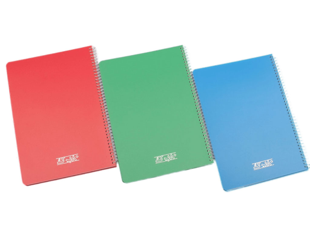 دفتر مشق سیمی 80 برگ جلد طلقی