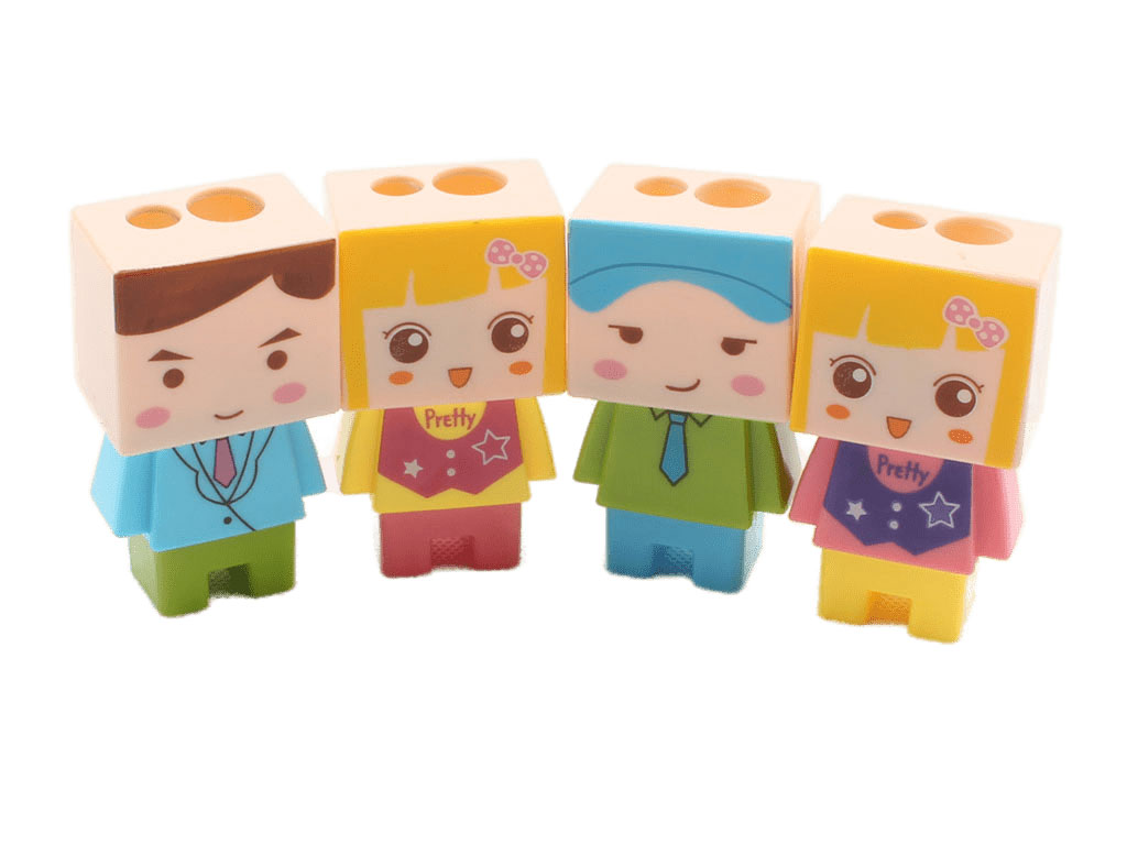 پاک کن و تراش دو تیغه مخزن دار عروسکی