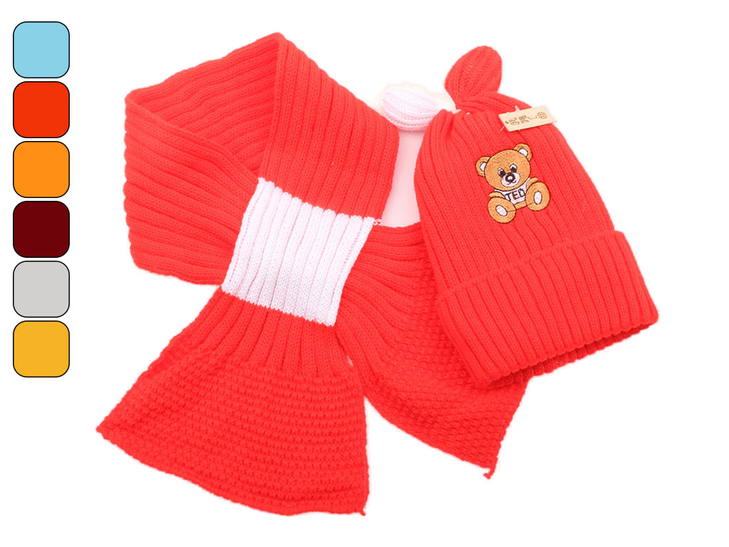 کلاه و شال گردن کرواتی خرس تدی (7-3 سال)