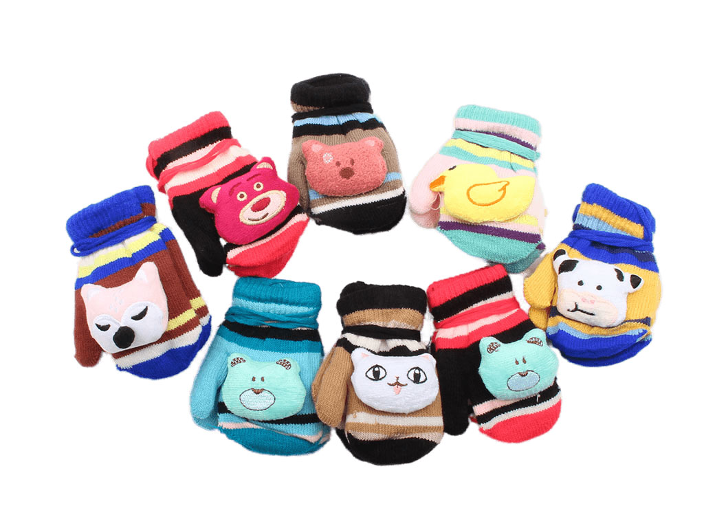 دستکش کیسه ای طرح برجسته حیوانات (4-2 سال)