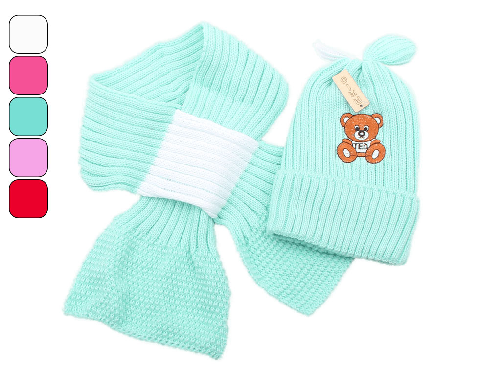 کلاه و شال گردن کرواتی خرس تدی (7-3 سال)