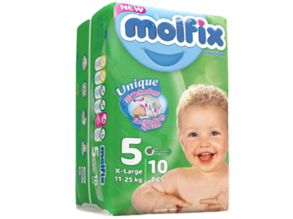 پوشک سایز 5 مولفیکس molfix بسته 10 عددی