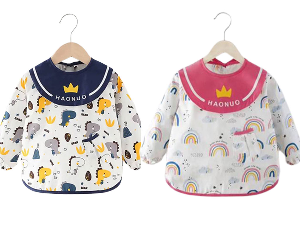 پیشبند آستین دار و طرحدار کودک