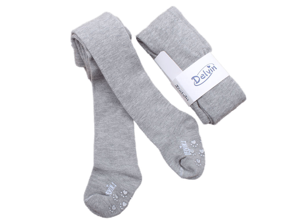 جوراب شلواری نوزادی استپ دار طوسی رنگ