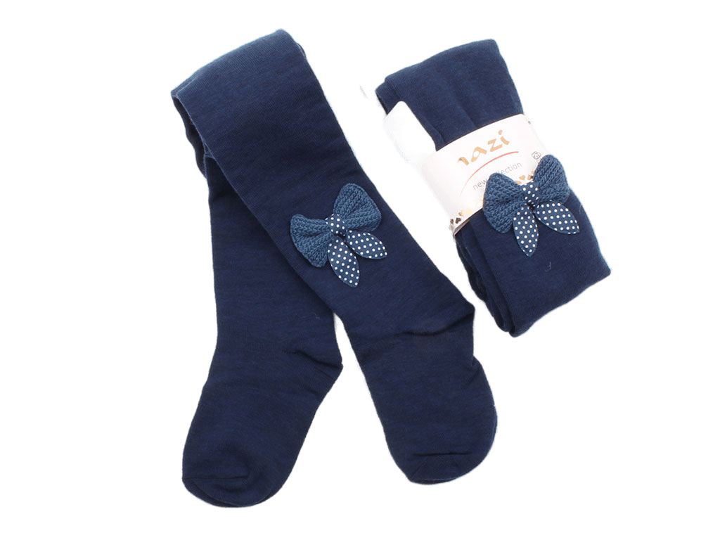 جوراب شلواری سرمه ای پاپیونی