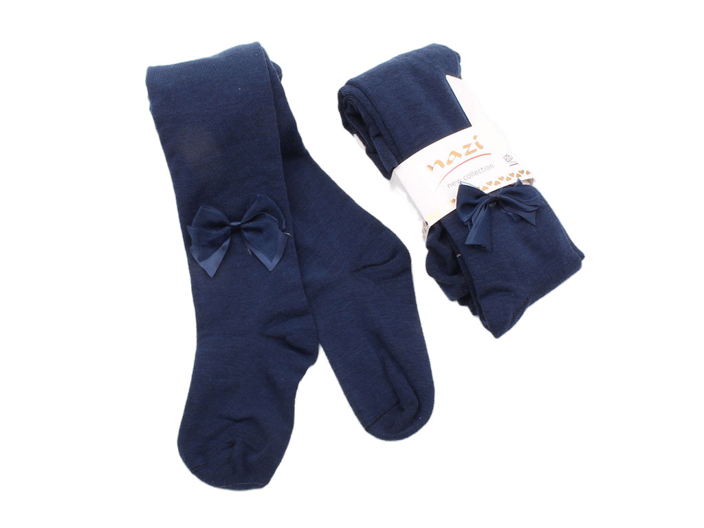 جوراب شلواری سرمه ای پاپیونی