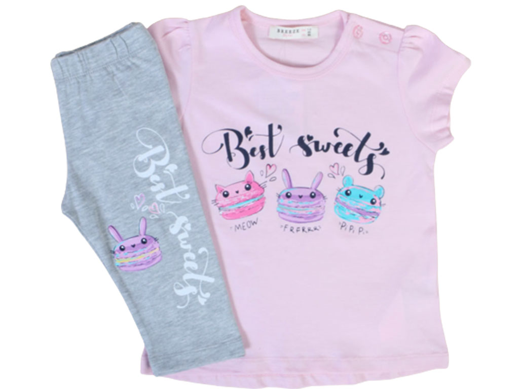 تیشرت و ساق برمودا دخترانه  breeze