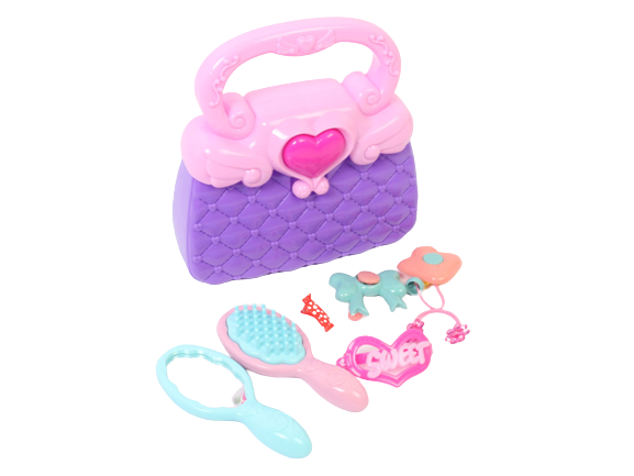 کیف دستی موزیکال و چراغدار همراه با وسایل آرایش مو 9 تکه اسباب بازی