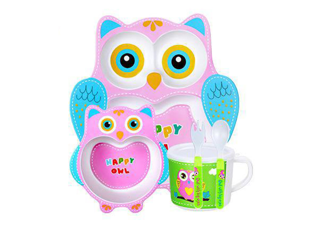 ست ظروف غذا خوری نوزاد و کودک 5 تکه بامبو اکو eco