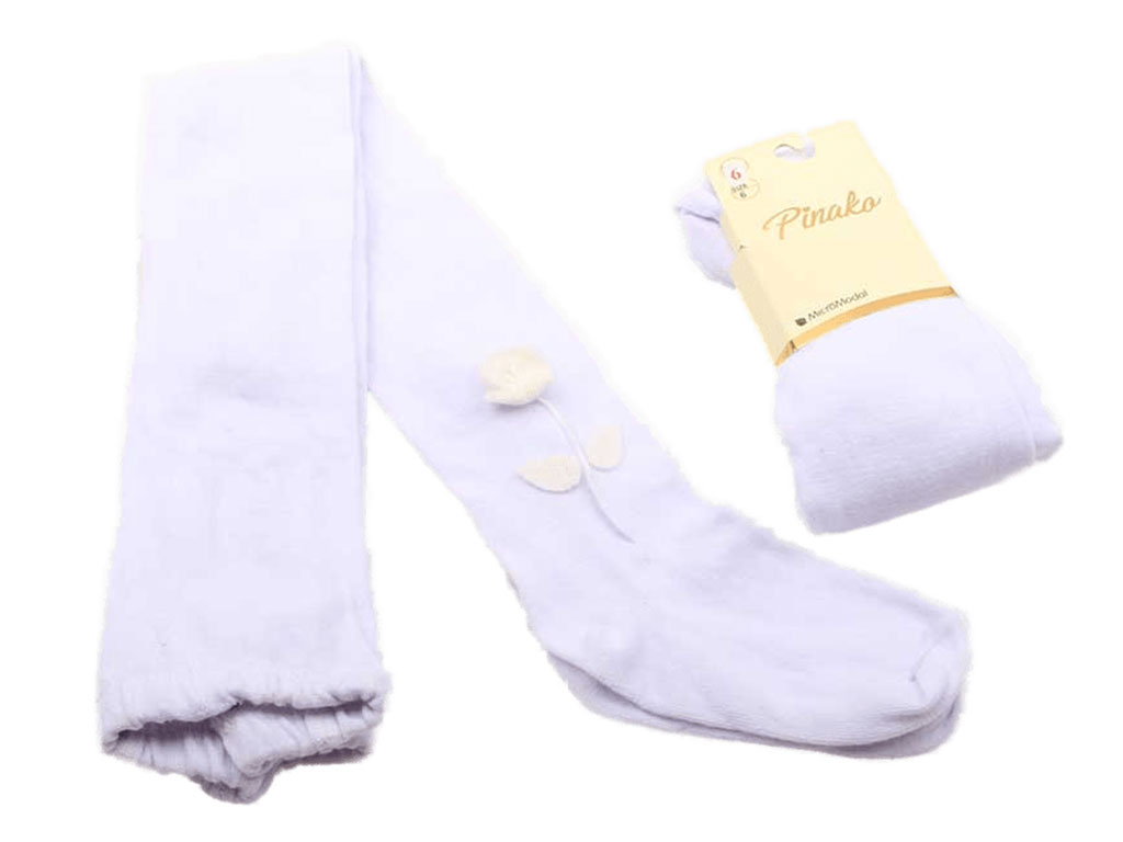 جوراب شلواری گل رز سفید