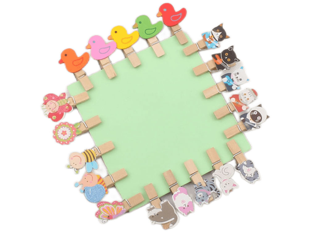 گیره چوبی طرح حیوانات (10 عددی)