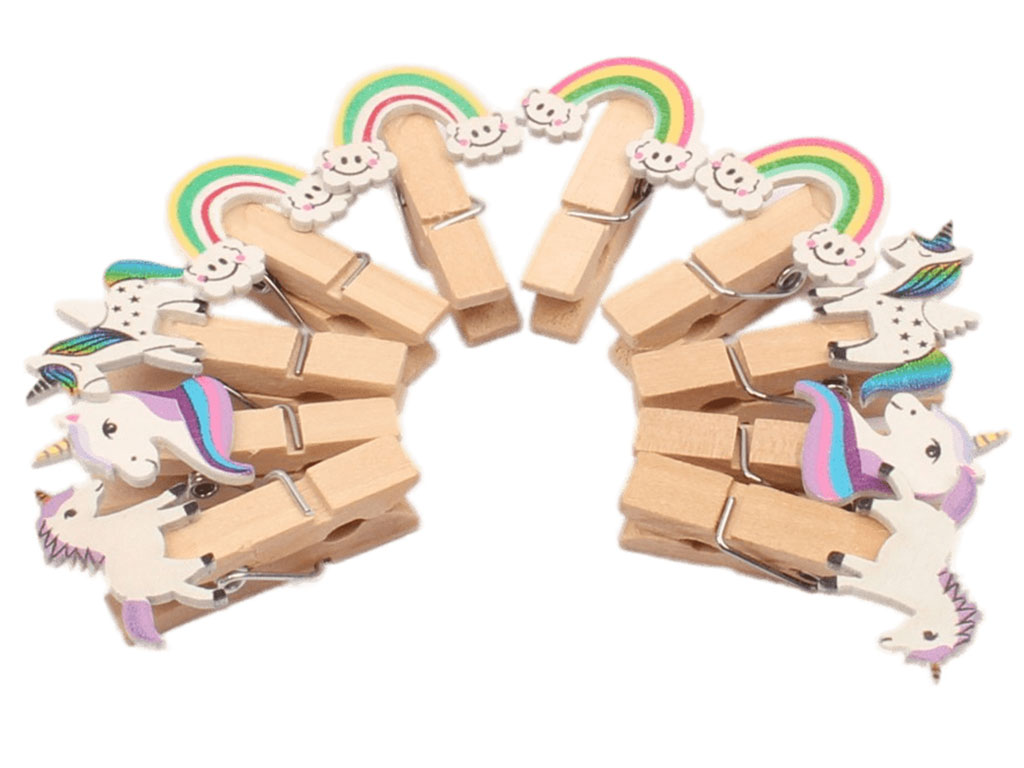 گیره چوبی اسب تک شاخ (10 عددی)