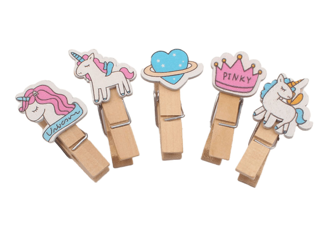 گیره چوبی اسب تک شاخ (10 عددی)