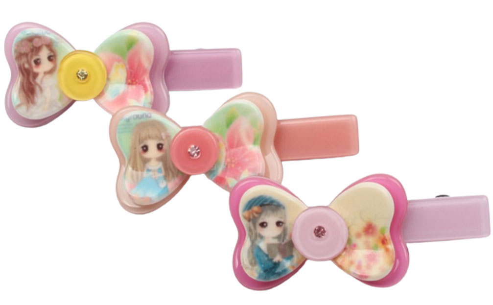 گل سر انبری پاپیونی طرح دختر