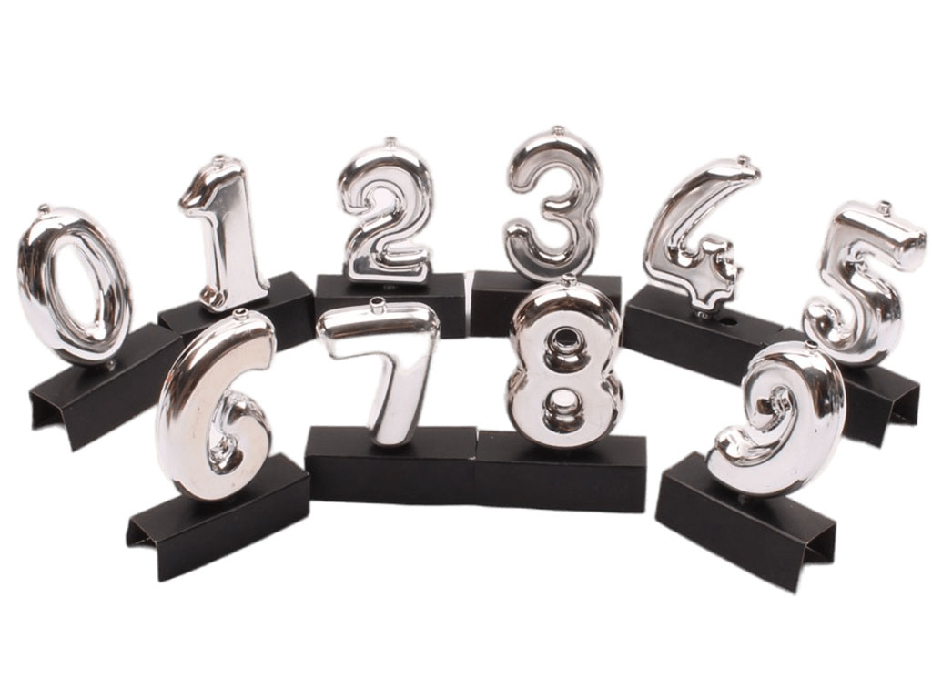 شمع اعداد نقره ای