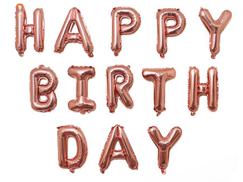 بادکنک فویلی مسی Happy Birthday