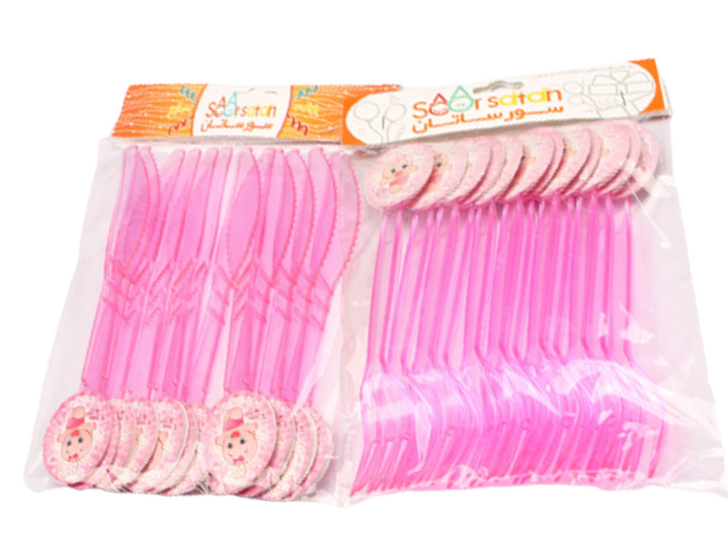 کارد و چنگال تم Baby صورتی