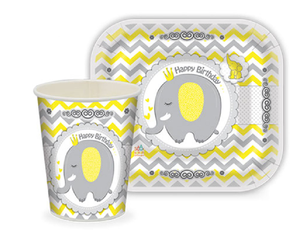 پیش دستی و لیوان 24 عددی تم فیل