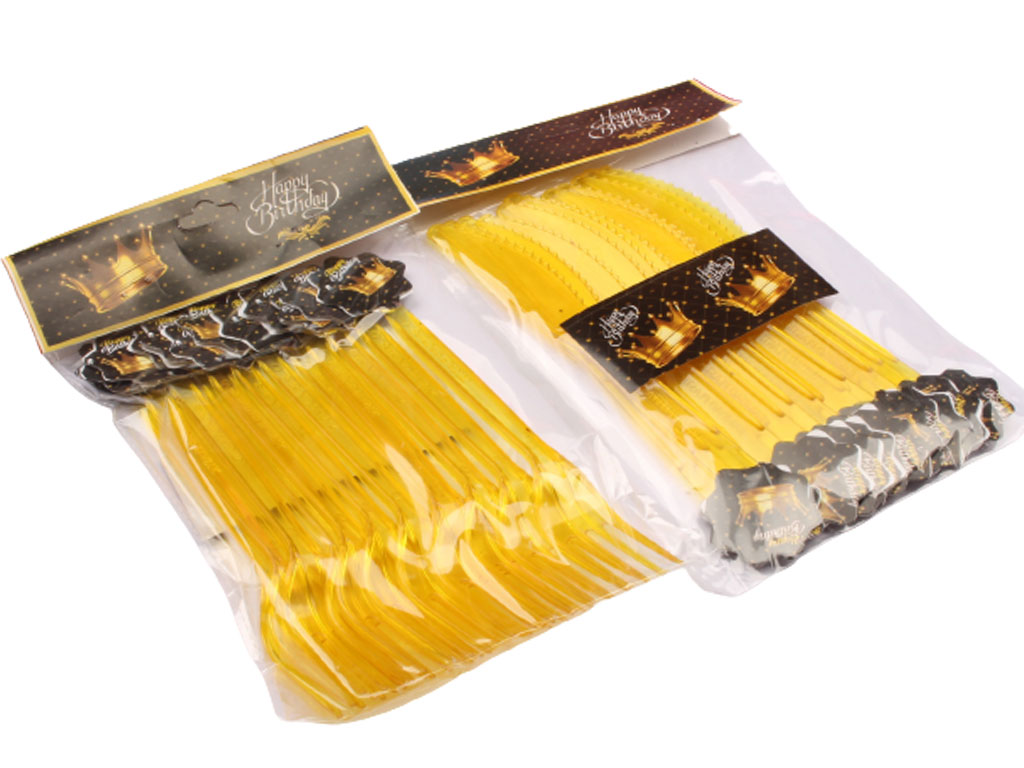 کارد و چنگال تم تاج طلایی