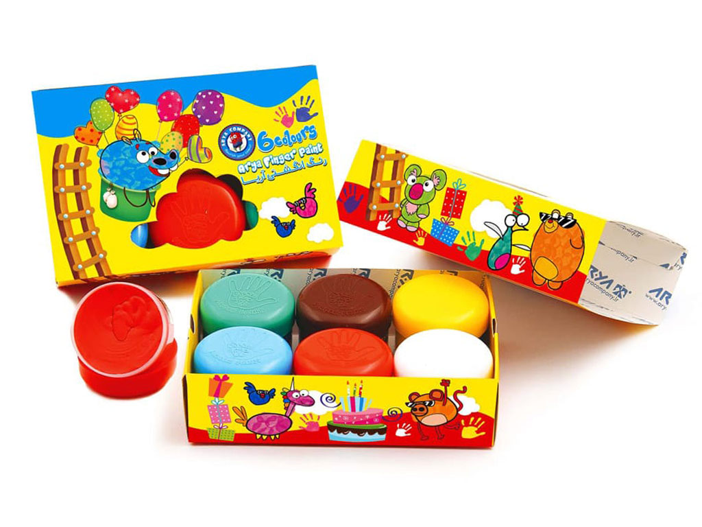 رنگ انگشتی 6 رنگ آریا