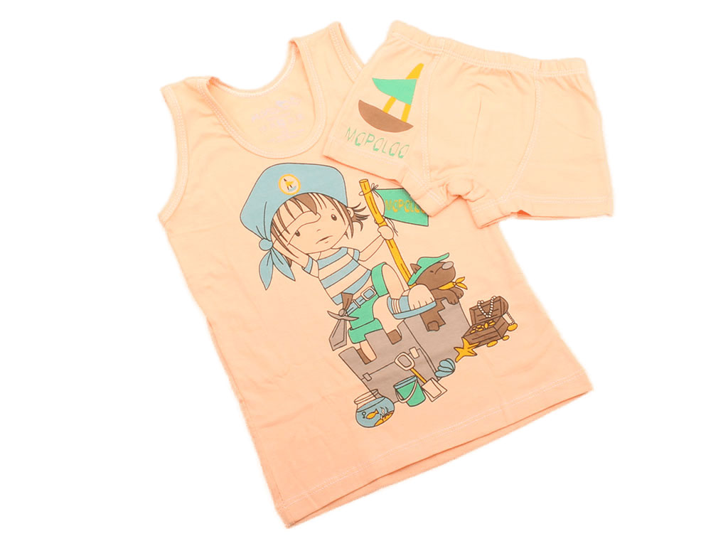 ست زیرپوش رکابی و شورت پادار پسر گنج یاب (6-5 سال)