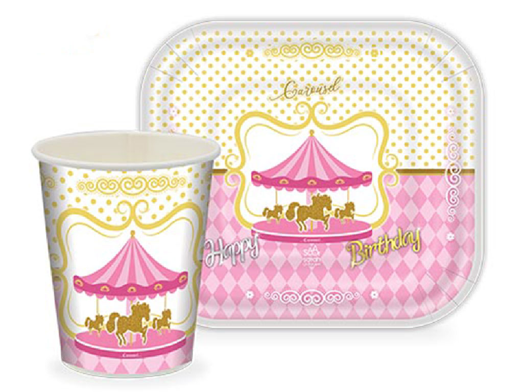 پیش دستی و لیوان 40 عددی کاروسل