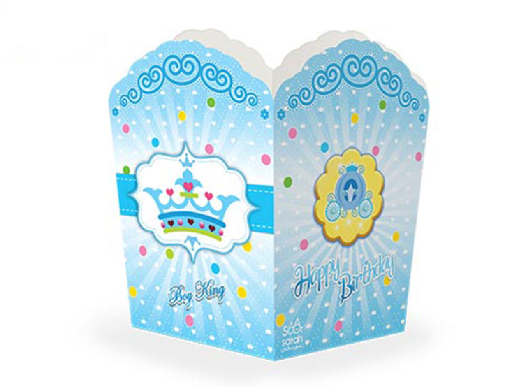 ظرف پاپ کورن تم تاج آبی