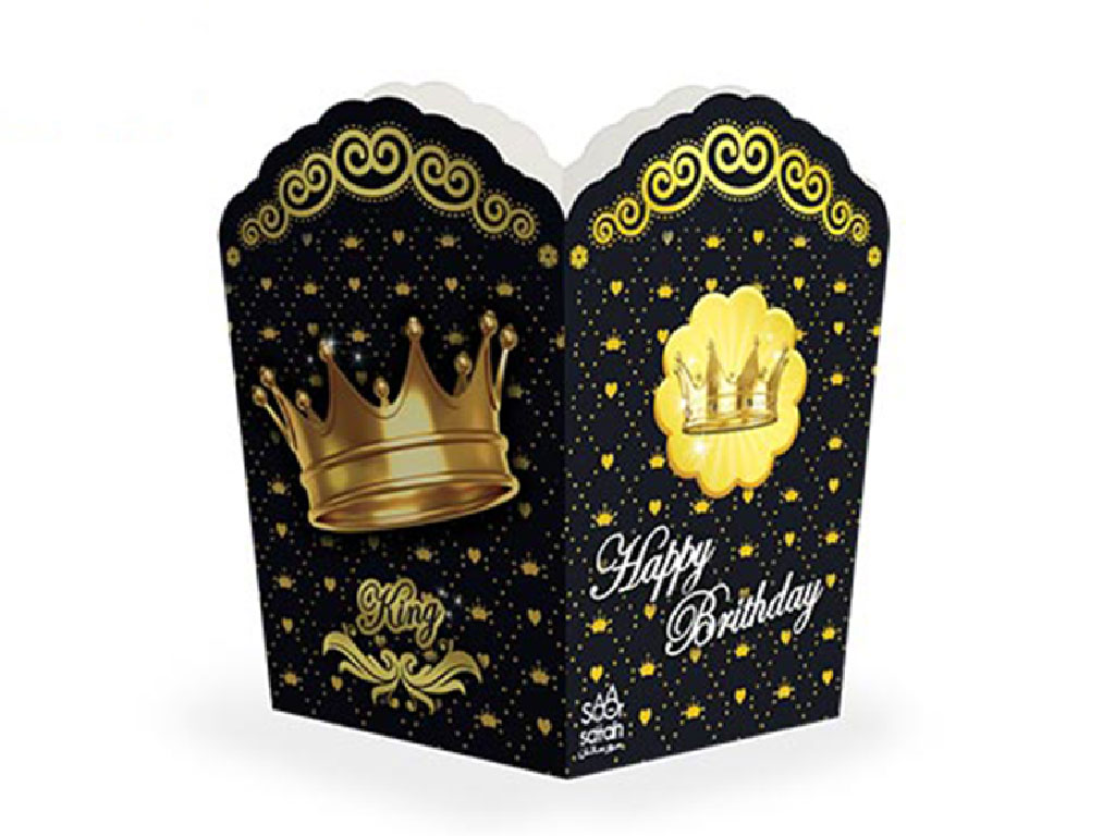 ظرف پاپ کورن تاج طلایی