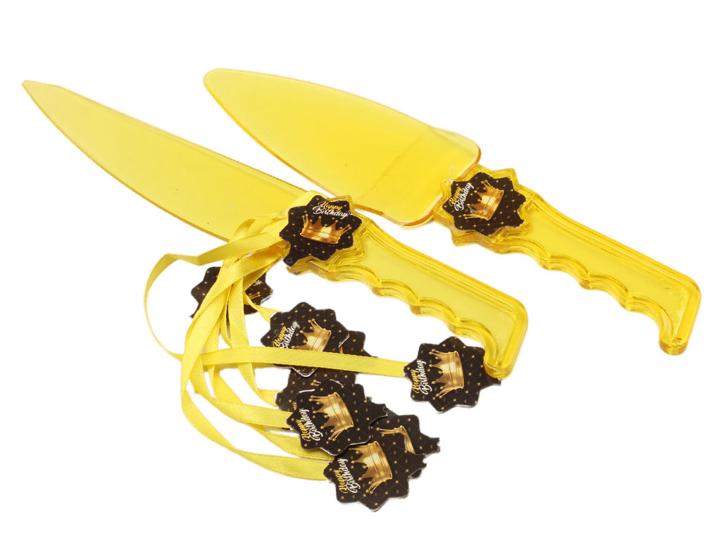 کارد و کفگیر کیک بری تم تاج طلایی