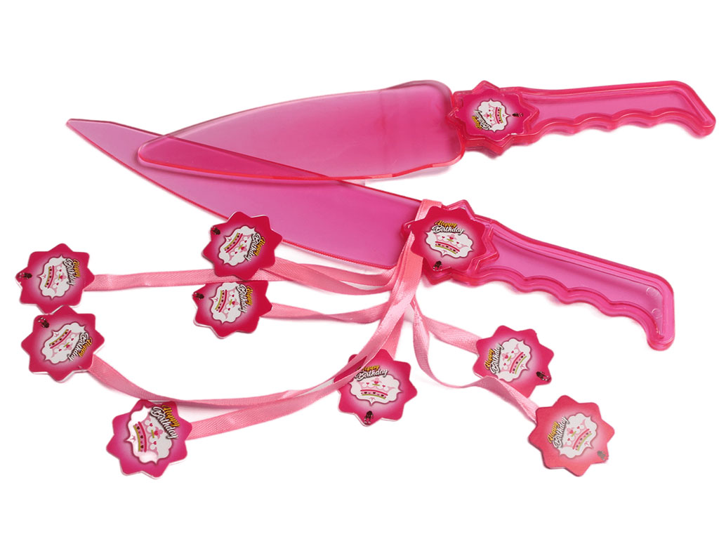 کارد و کفگیر کیک بری تم تاج صورتی