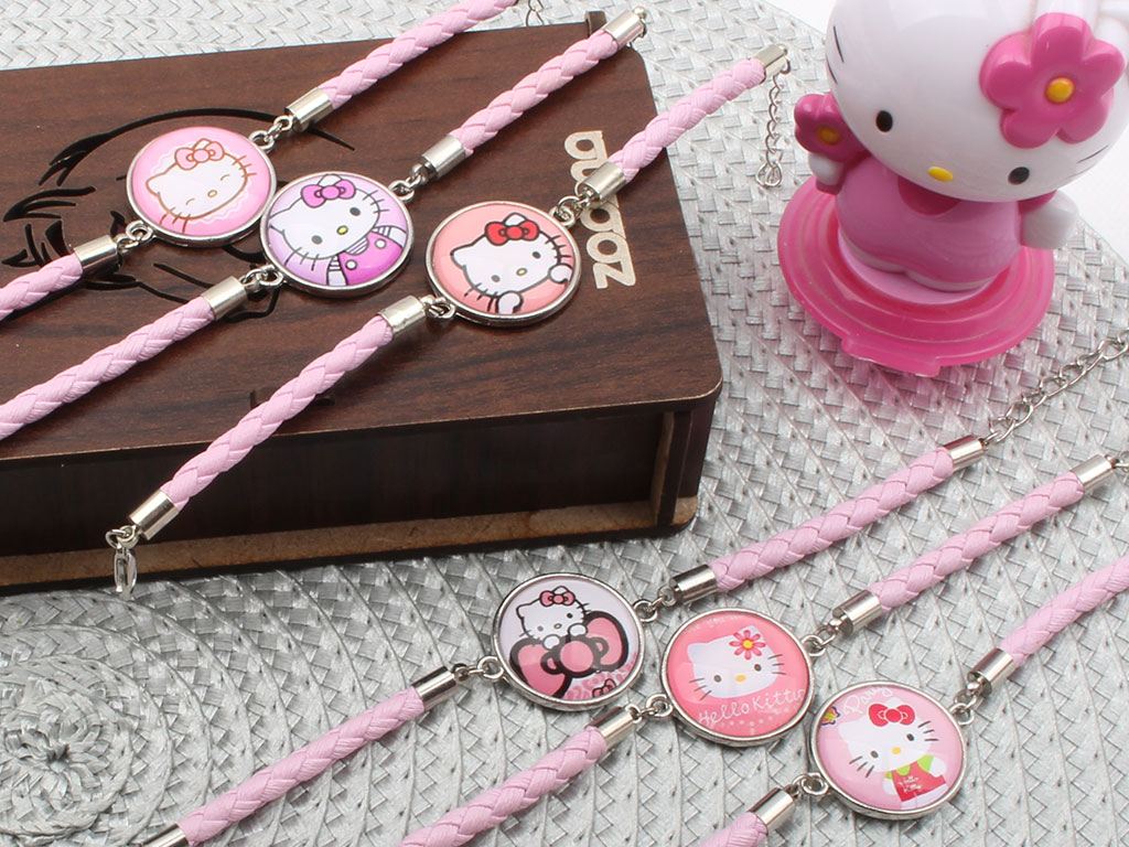 دستبند چرمی هلوکیتی Hello Kitty