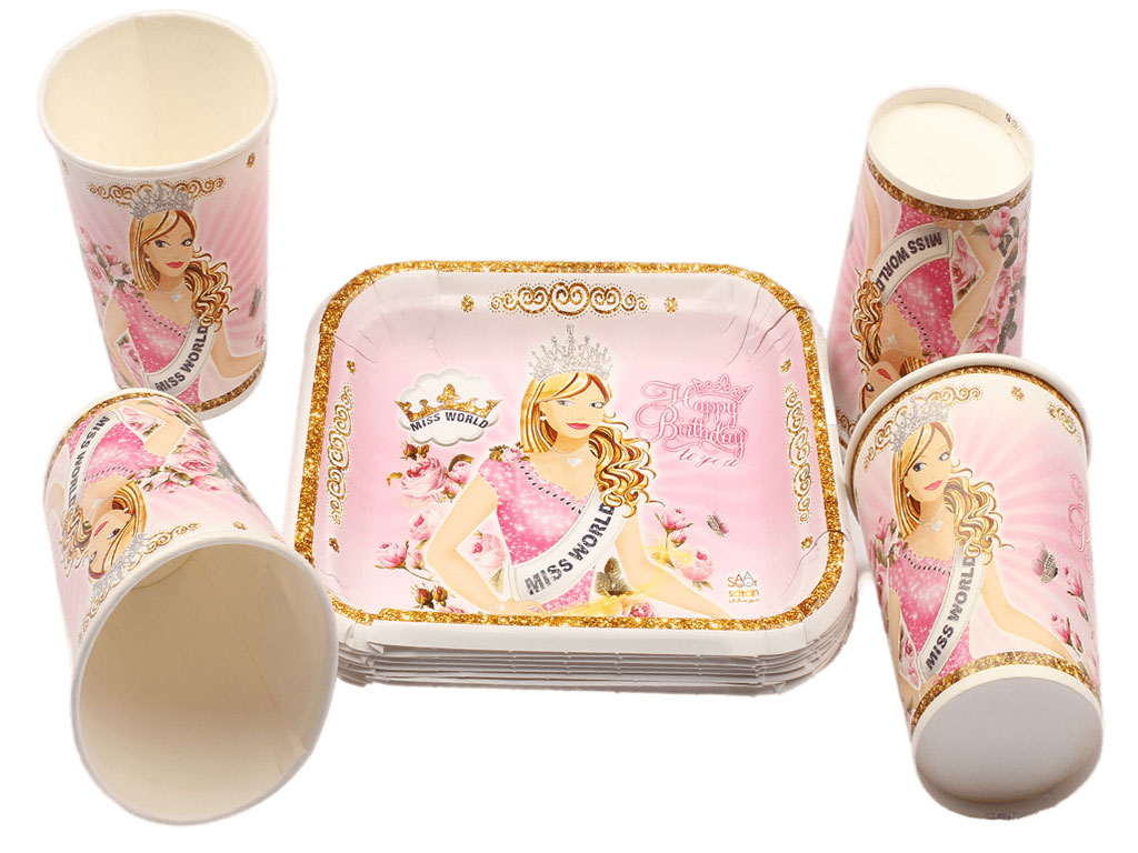 پیش دستی و لیوان 40 عددی Miss World