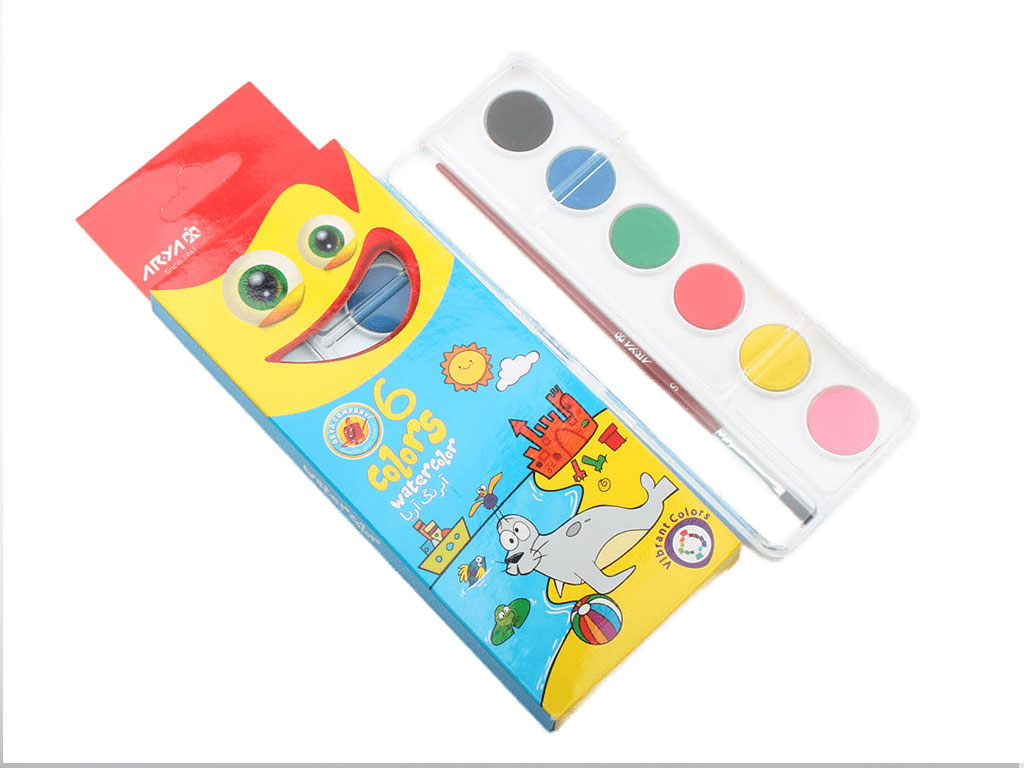 آبرنگ 6 رنگ آریا