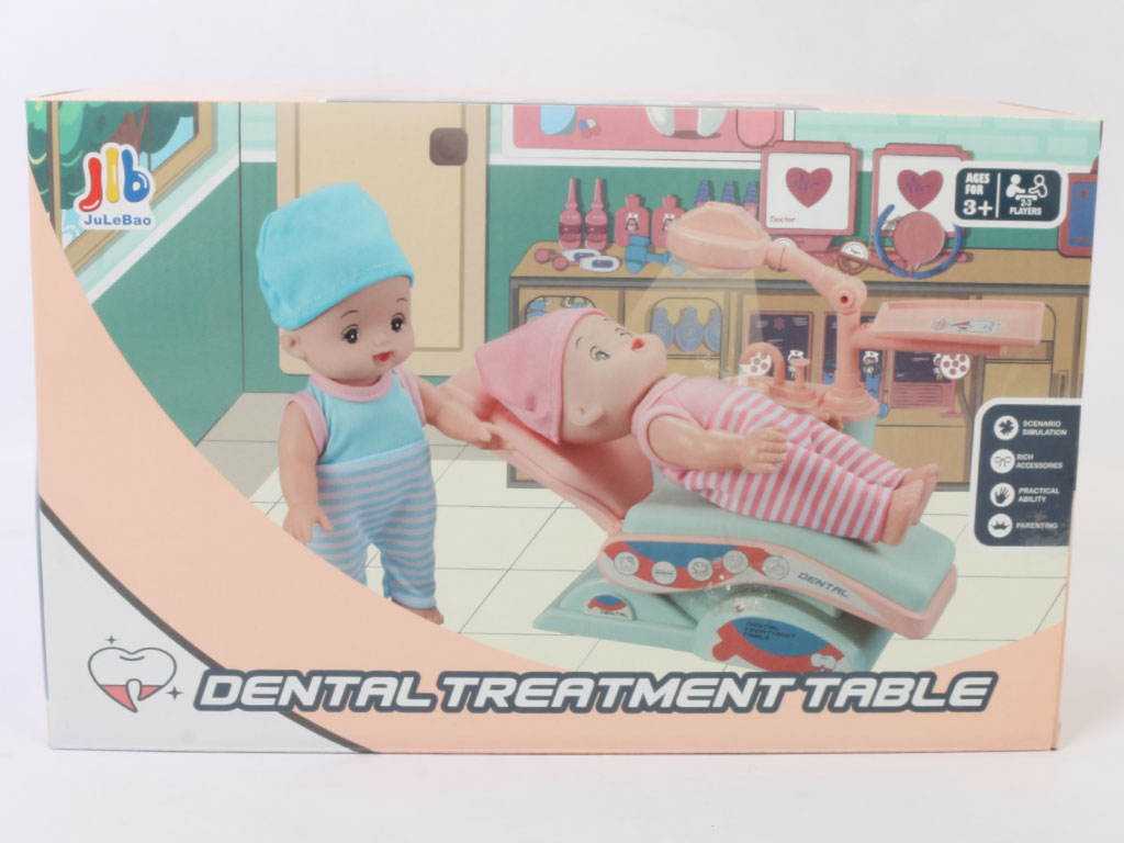 ست دندان پزشکی اسباب بازی همراه با عروسک و یونیت دندانپزشکی