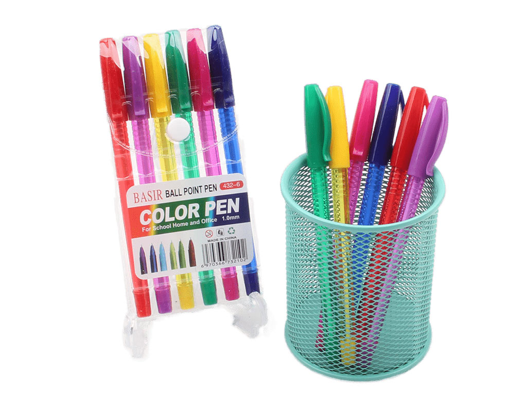 خودکار رنگی 1.0 mm (6 عددی)