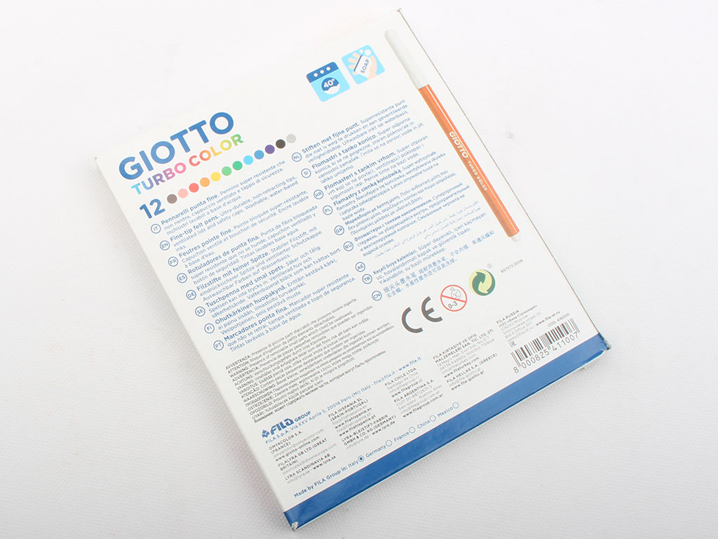 ماژیک 12 رنگ قابل شستشو Giotto