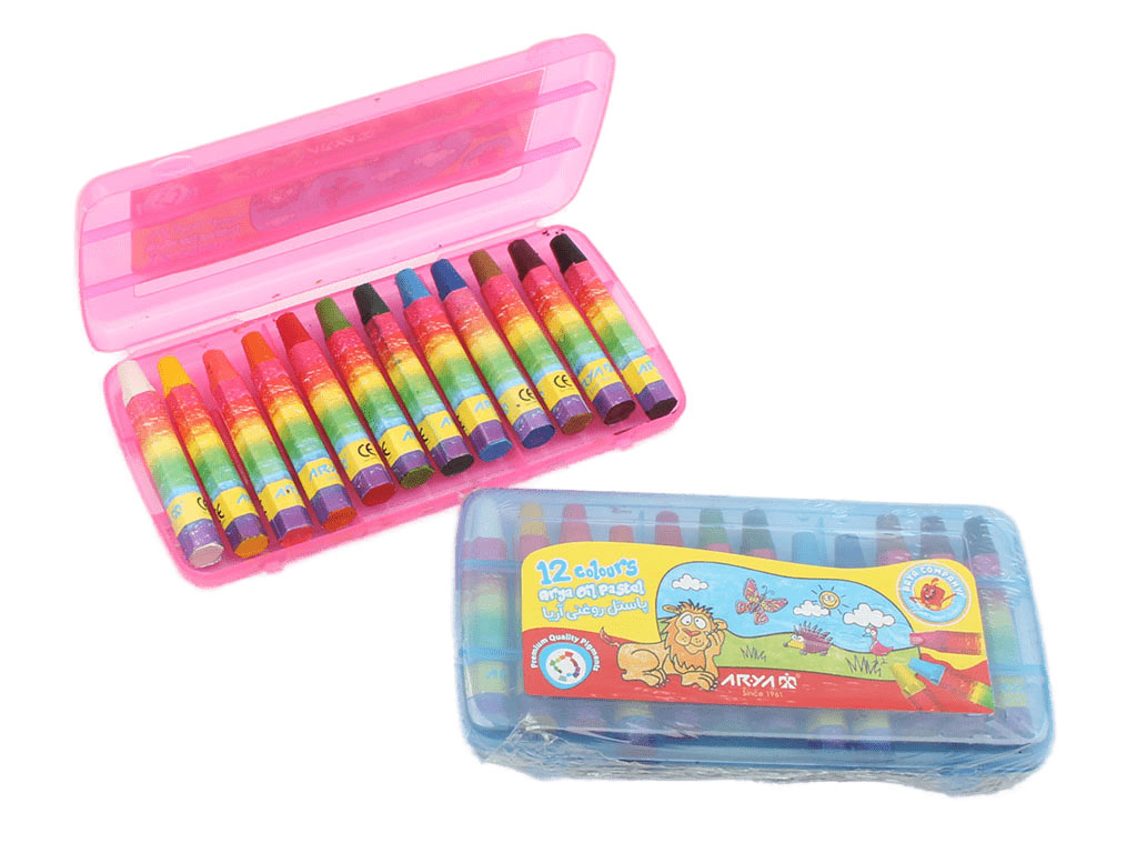 پاستل روغنی 12 رنگ آریا