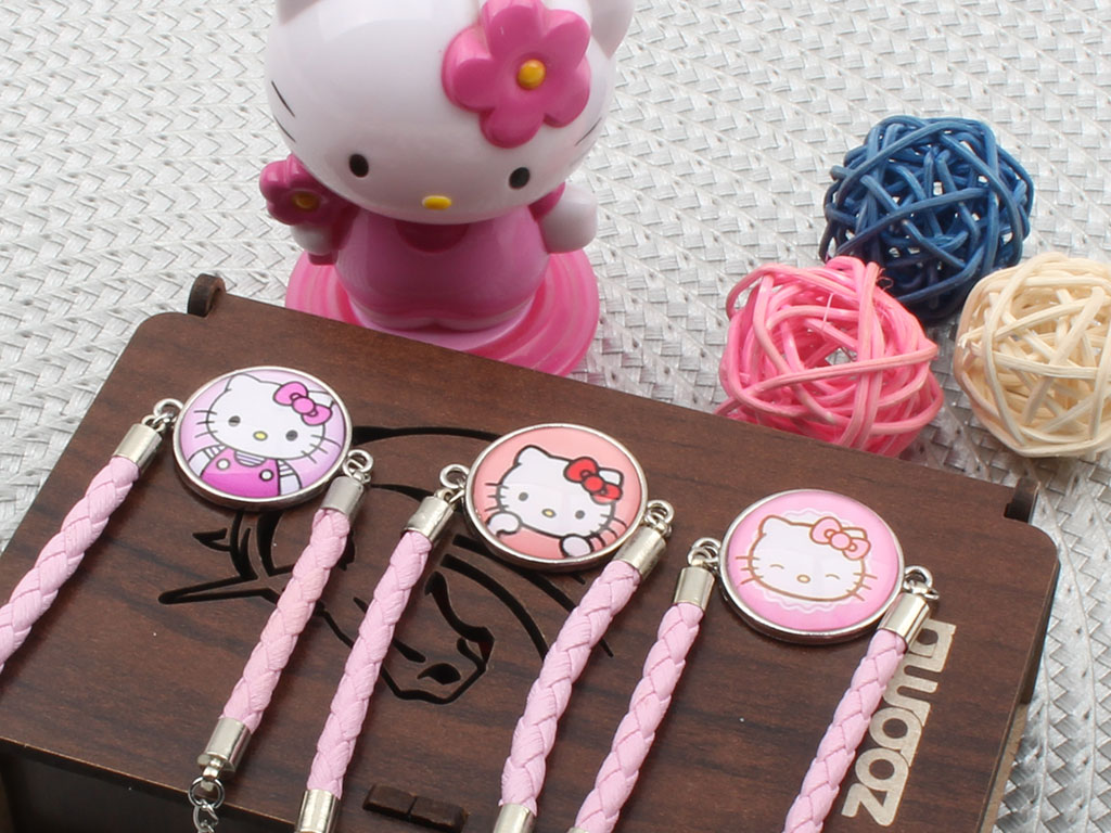 دستبند چرمی هلوکیتی Hello Kitty