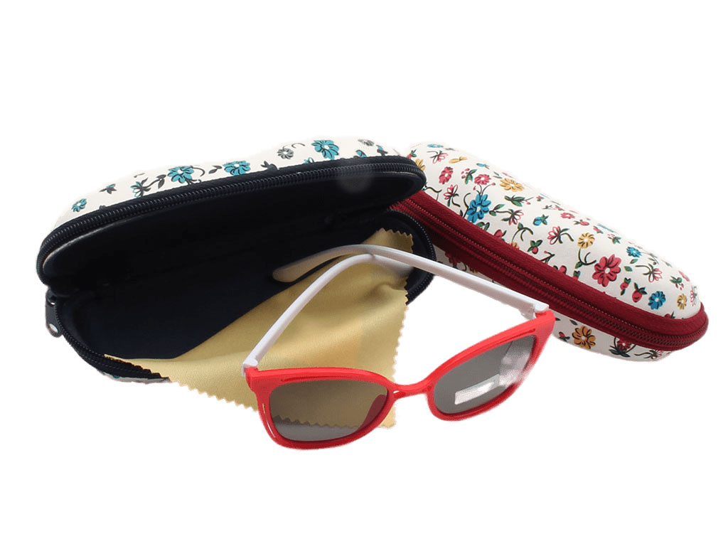 جا عینکی چرمی گل دار