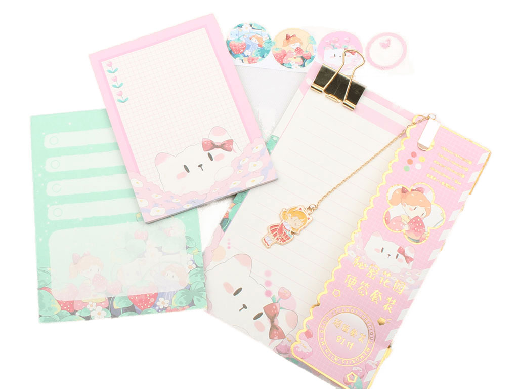 ست یادداشت فانتزی به همراه بوک مارک فلزی