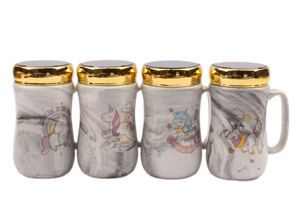 ماگ سرامیکی درب آینه ای ابر و بادی اسب تک شاخ