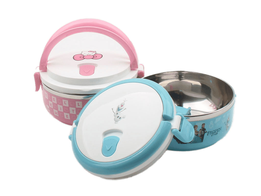 ظرف غذای استیل گرد یک طبقه دسته دار هلوکیتی و فروزن