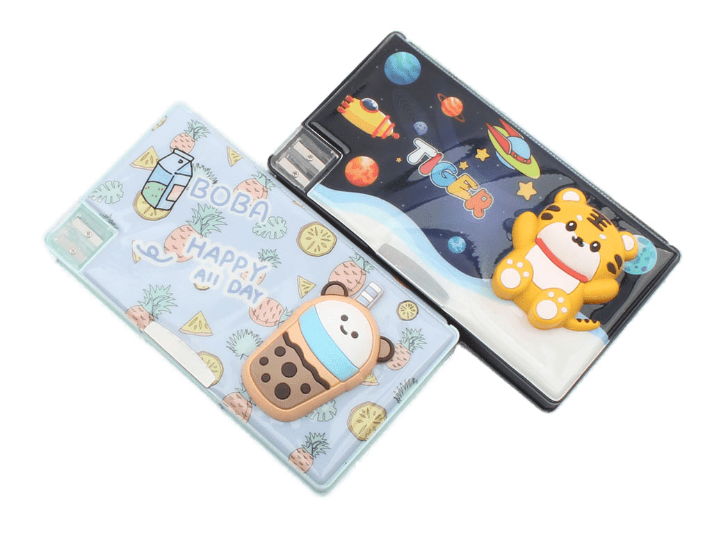 جامدادی کتابی دکمه دار طرح برجسته فانتزی