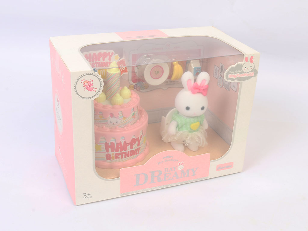 عروسک خرگوش کوچولوی فانتزی همراه با کیک تولد اسباب بازی