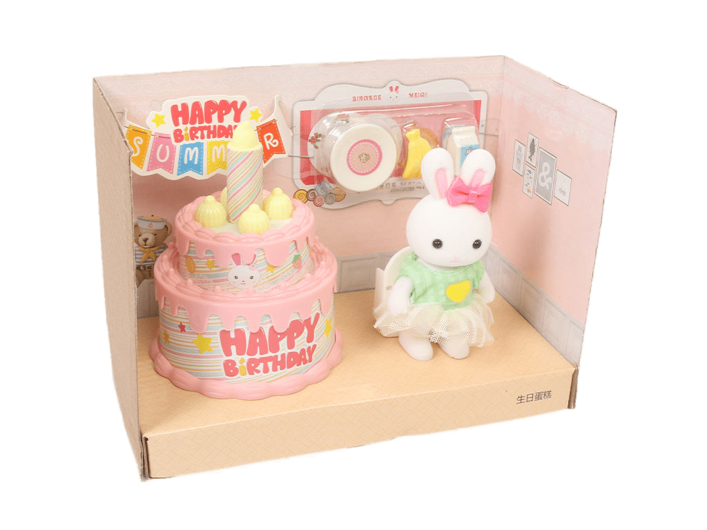 عروسک خرگوش کوچولوی فانتزی همراه با کیک تولد اسباب بازی