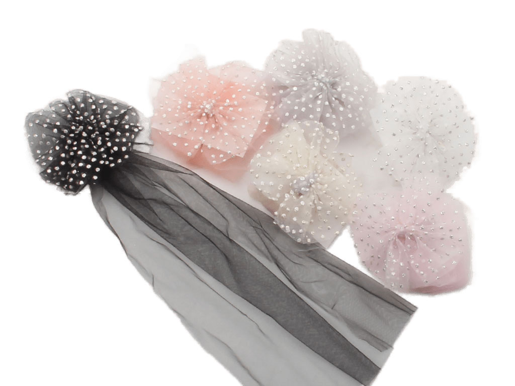 گل سر انبری توری رنگی